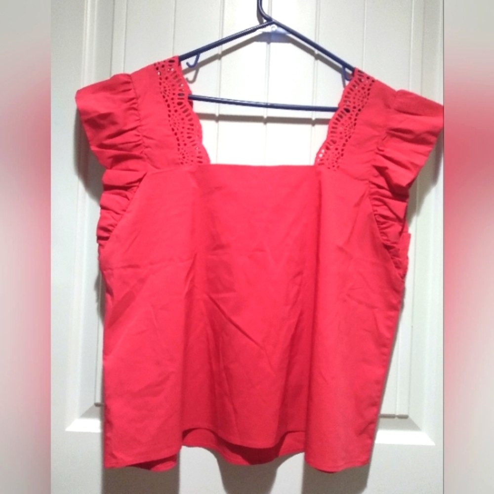 Women's Red Sleeveless Top Sz LG